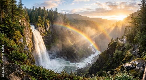 Rainbow over Waterfall