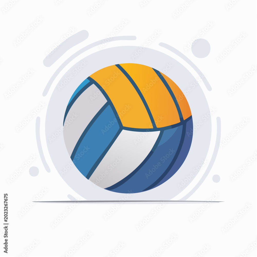 Fototapeta premium Volleyball Icon with Abstract Circular Design
