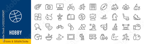 Fotografía Hobby web icons in line style