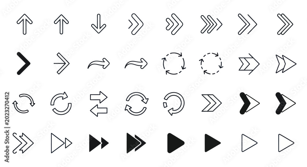 Fototapeta premium Arrow icons set for design elements
