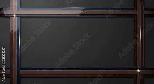 Abstract geometric frame background with metallic and dark elements