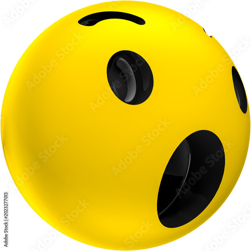 Canvas Print Sad Yellow Emoji Face with Black Eyes and Mouth