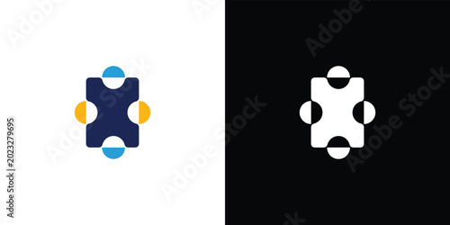 Blue and white stylized of two cartoon ducks facing each other blue duck white duck stylized duck