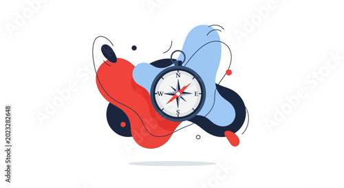 Tableau sur toile Abstract Compass Navigation Concept