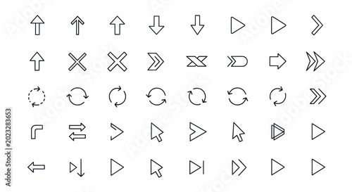 Arrow icons set for web design and navigation