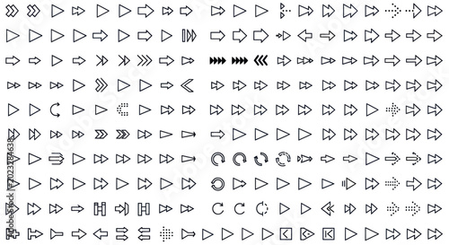 Arrow icons set for web design and navigation