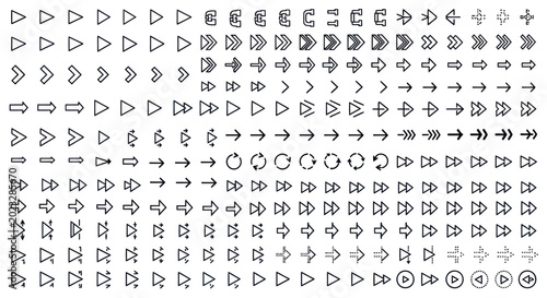 Arrow icons set for web design and navigation
