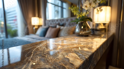 Luxury Kitchen with Marble Countertops / 大理石カウンターのある豪華なキッチン