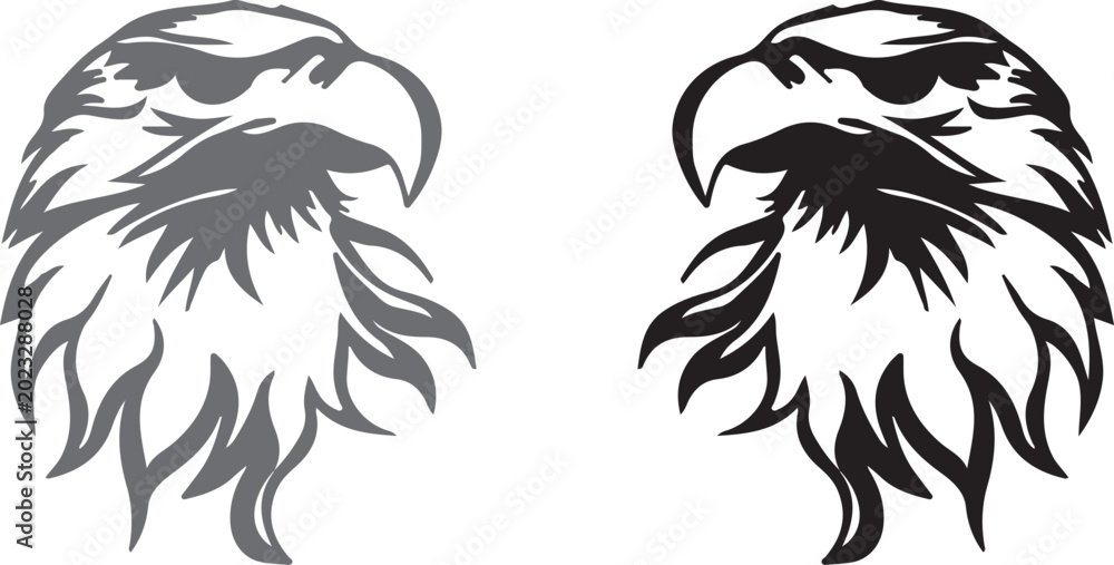 Fototapeta premium Eagle head designs two color variations for branding and graphic projects