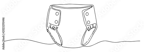 Tableau sur toile baby diaper line icon - minimalist vector illustration