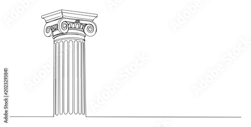 Foto full corinthian column line icon - minimalist vector illustration
