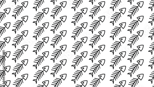 Εκτύπωση καμβά Seamless pattern of fish bone