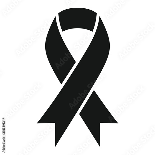 Foto Black awareness ribbon symbol for support and solidarity one sentence icon