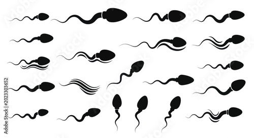 Foto Sperm Cell Icons Set - Human Reproduction and Biology