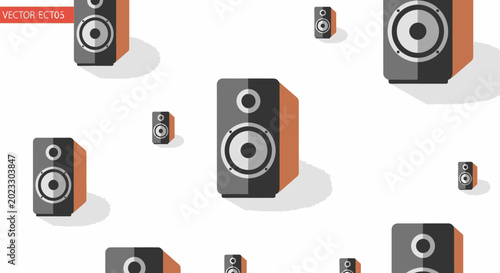 Fotografija Modern Sound Speakers Pattern