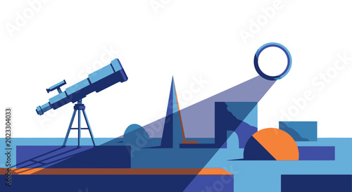 Telescope Observing Geometric Shapes