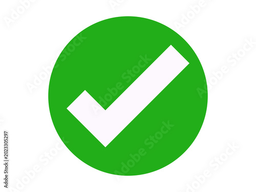 Flat Green Check Icon PNG on Transparent Background