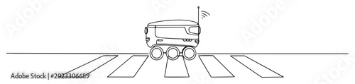 autonomous delivery robot crossing pedestrian zone