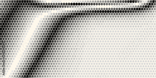 Konstfotografi background design with white, grey, and dark brown gradient hexagon pattern surface