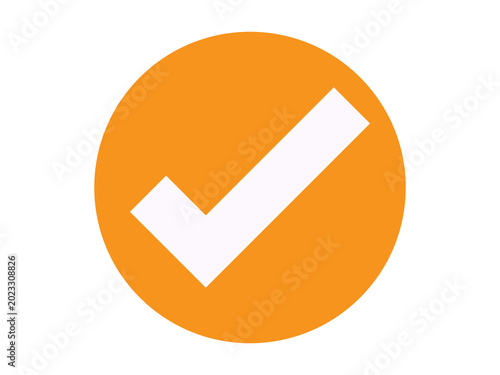  Flat Orange Check Icon PNG