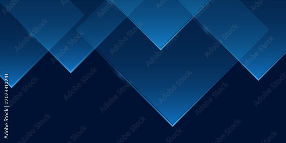 Fototapeta premium Modern abstract technology square shapes in navy background, hi-tech banner