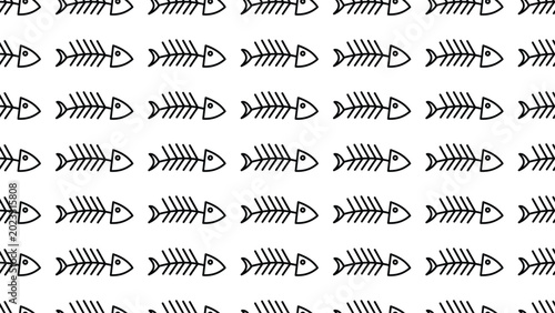 Cuadro en lienzo Seamless pattern of fish bone