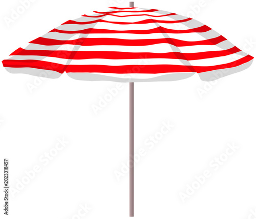 red beach umbrella