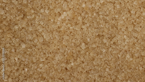 Fotografía Macro Close-Up of Raw Brown Sugar Granules and Crystalline Texture