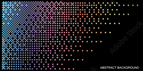 Fotografie Abstract colorful pixel gradient background with dotted square patterns, digital