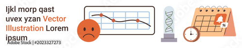 Obraz na plátně Data analytics, scientific research, scheduling, time management, emotions, financial trends