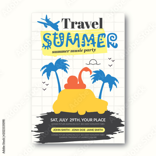 Summer Music Party Travel Poster Template
