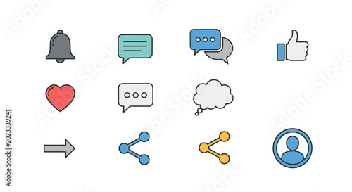 Konstfotografi Collection of social media icons.