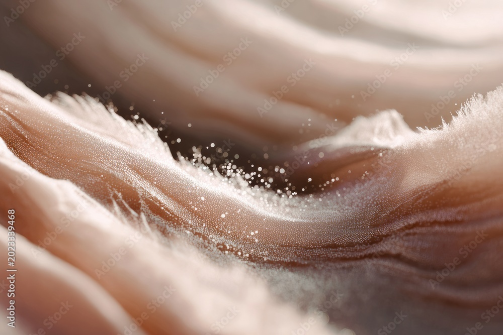Obraz premium Abstract waves of soft fabric with delicate light particles