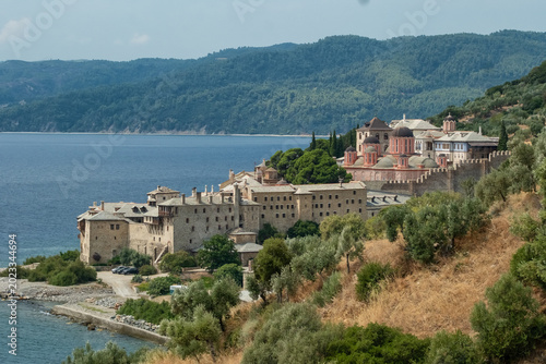Εκτύπωση καμβά Fortified Xenophontos Monastery in the monastic state of Mount Athos, Greece