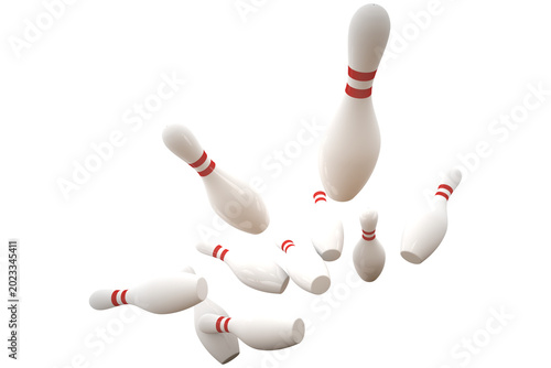 Konstfotografi Bowling skittles, transparent background.