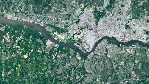Foto Philadelphia Urban Area in the USA Viewed from Space – Delaware River, Cityscape