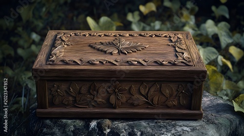 old wooden box with flowers