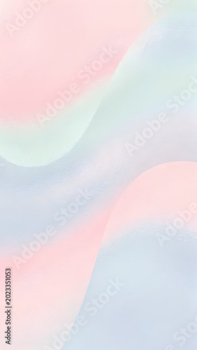 A wide soft pastel abstract background with flowing pastel waves in peach, sky blue, and cream, leaving a horizontal band for headlines