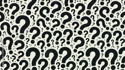 Photos Black Question Marks and Dots Pattern on Cream Background vector illustration