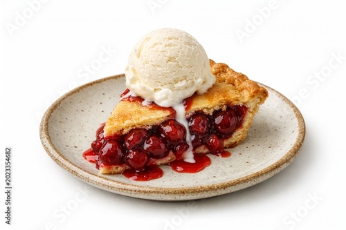 Slice of Cherry Pie with Va...