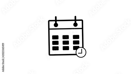 Modern Calendar icon isolated . Monthly and Day calendar icon , Animated date calender icon concept on white background.