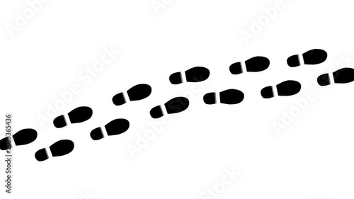 Simple animated footstep icon motion with clean minimal design, suitable for navigation,progress and route tracking. Navigation and human activity themes.