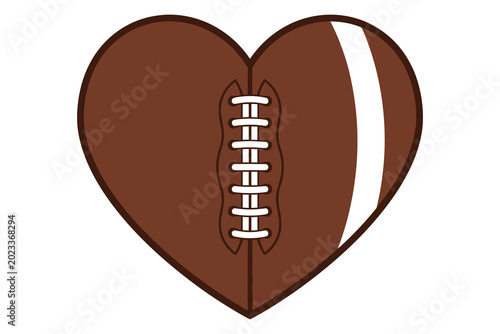 Football heart shape graphic american football love symbol for sports teams and fans