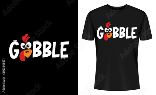 Cuadro en lienzo Gobble Till You Wobble Cool Turkey Thanksgiving Gobble T-shirt Design