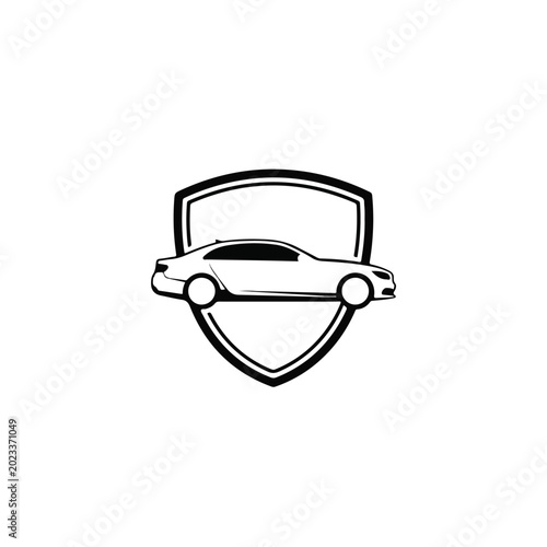 Foto Car Shield Emblem. Automotive Security Icon. Vector Illustration.
