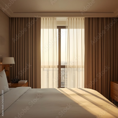 Morning Sunlight in Hotel Room