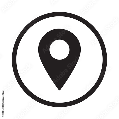 Location Pin Icon Minimal Black Map Marker Symbol for UI UX Navigation and App Interface