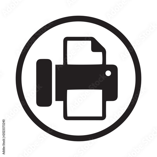 Printer Icon Minimal Black Print Symbol for UI UX Document Hardware and App Interface