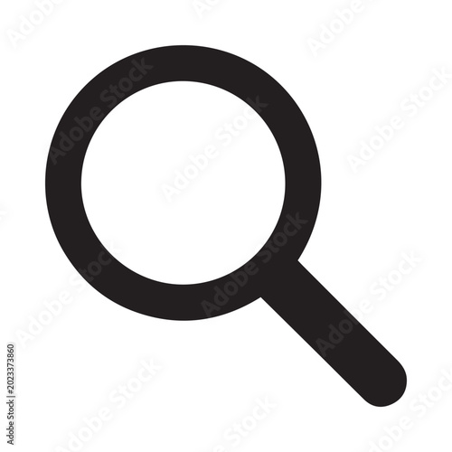 Search Icon Minimal Black Magnifying Glass Symbol for UI UX Navigation and App Interface