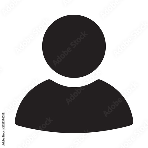 User Avatar Icon Minimal Black Profile Symbol for UI UX Login Account and App Interface
